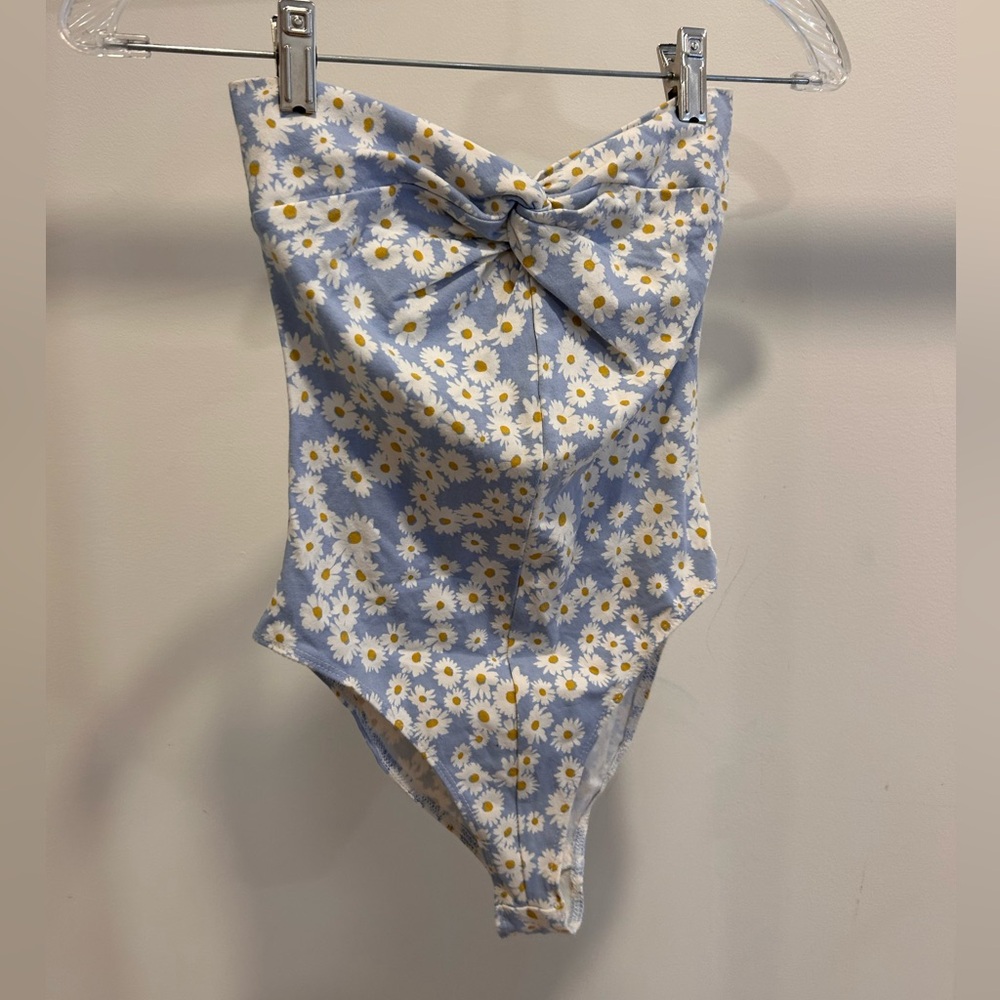 Forever 21 Blue and White Floral Swimsuit